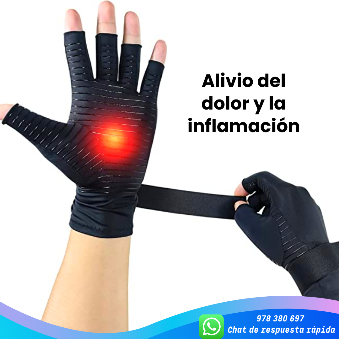 Guantes De Comprensión De Cobre + Muñequera Ajustable (2 en 1)