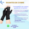 Guantes De Comprensión De Cobre + Muñequera Ajustable (2 en 1)